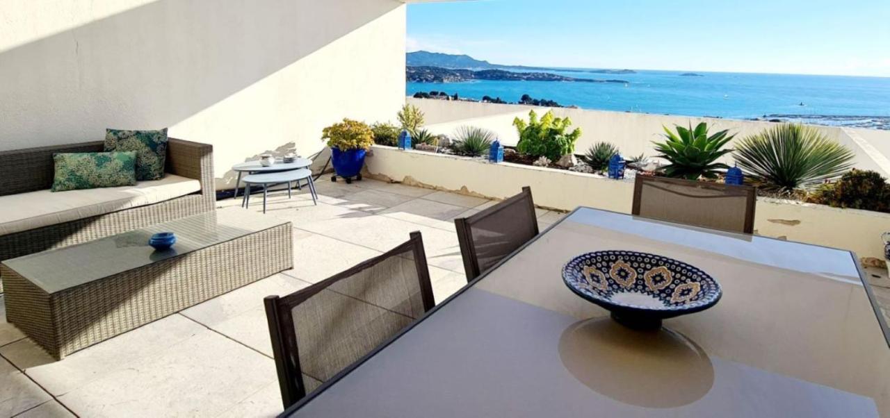 Vue Mer Panoramique - Grande Terrasse Et Piscine Bandol Exterior foto